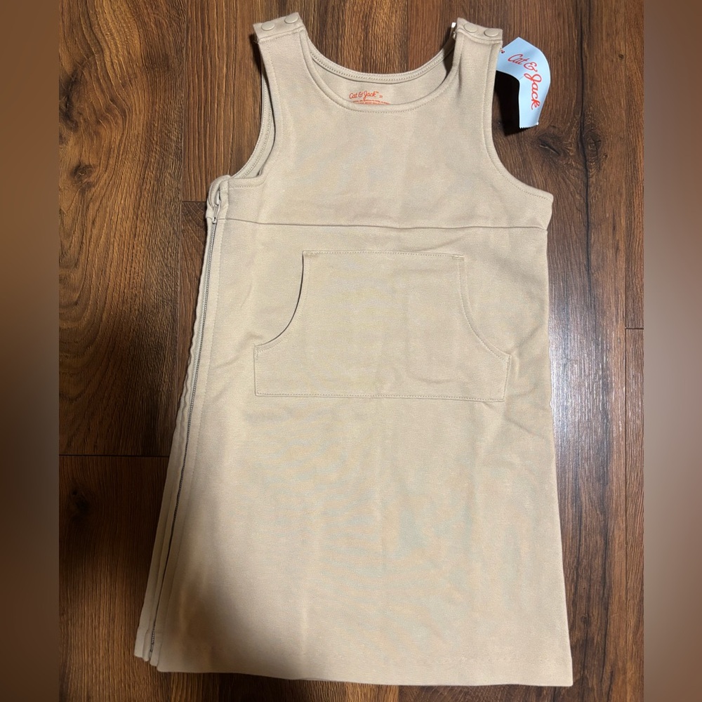 Cat & Jack Toddler Girls Adaptive School Uniform Sleeveless Dress - Khaki 3t - Picture 5 of 6
